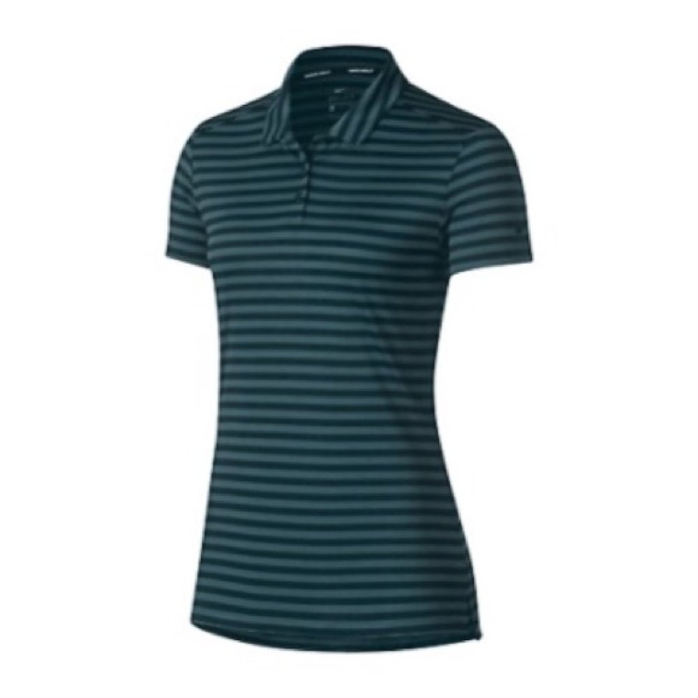 Nike Dri-Fit Striped Golf Polo Shirt Short Sleeve Top Green Size XS NWT